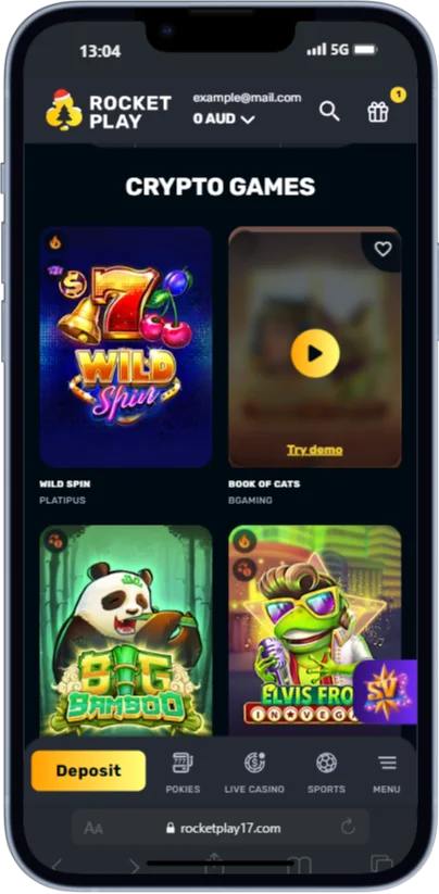 Rocket Play Casino Mobile App with Games